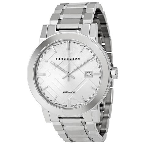 silver burberry mens watches